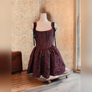 NWT Sultry Sins Brocade Mini Dress - Red Widow X Dolls Kill SZ XXS